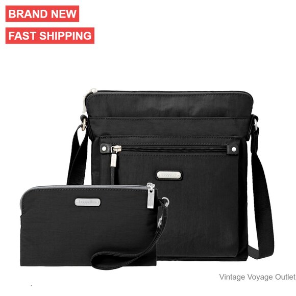 Water-Resistant Crossbody Bag with RFID Wristlet Lightweight Travel